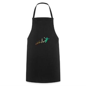 Handballer Herzschlag Handball - Kochschürze - Schwarz - Vorne - AI Model Male 185 dark (185cm)
