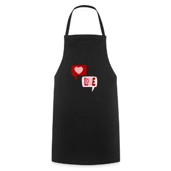 Bulles d’amour amour Saint-Valentin 2403-5 - Tablier de cuisine - noir - Devant - AI Model Male 185 dark (185cm)