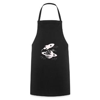 Astronaut - Space Rocket Universe Planet - Cooking Apron - black - Front - AI Model Male 185 dark (185cm)