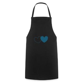 blaues Herz 2 Herzen Valentinstag - Kochschürze - Schwarz - Vorne - AI Model Male 185 dark (185cm)