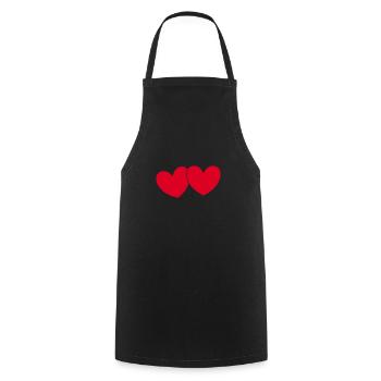 red heart red hearts red heart gift - Cooking Apron - black - Front - AI Model Male 185 dark (185cm)
