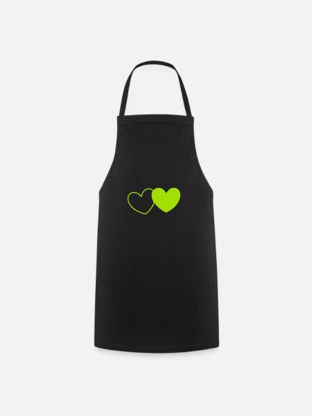 grünes Herz grün Geschenk Valentinstag - Kochschürze - Schwarz