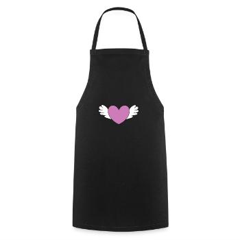 Coeur de la Saint-Valentin - Tablier de cuisine - noir - Devant - AI Model Male 185 dark (185cm)