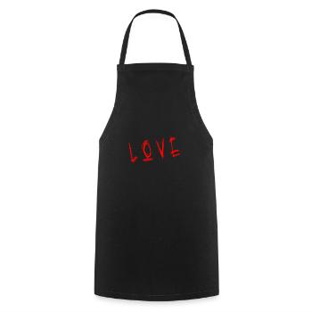 LIEBE. PAAR. GERADE VERHEIRATET. Junggesellinnenabschied. VALENTINSTAG. - Kochschürze - Schwarz - Vorne - AI Model Male 185 dark (185cm)