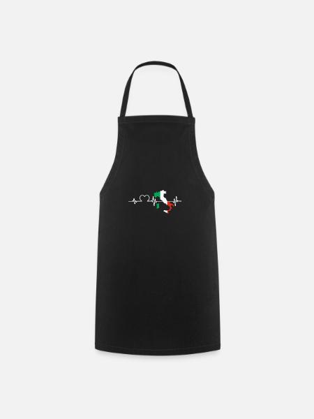 Italie Italien Italien Battement de cœur Italie - Tablier de cuisine - noir