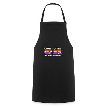 Come to the Gay Side LGBT Rainbow Gay Pride - Cooking Apron - black - Front - AI Model Male 185 dark (185cm)