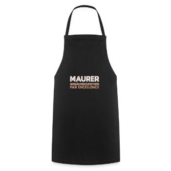 Maurer, Gebäudeklempner Par Excellence - Kochschürze - Schwarz - Vorne - AI Model Male 185 dark (185cm)