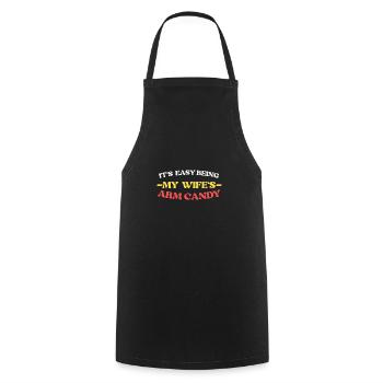 It's Not Easy Being My Wife's Arm Candy Retro - Cooking Apron - black - Front - AI Model Male 185 dark (185cm)