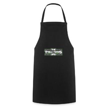 Le papa tennis de table - Papa Lustig - Tablier de cuisine - noir - Devant - AI Model Male 185 dark (185cm)