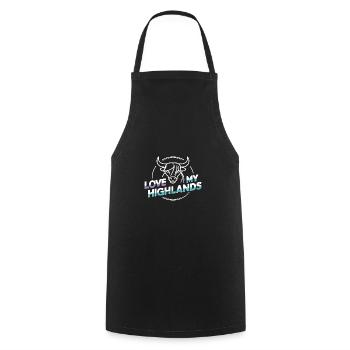 My Highlands cattle I love Highlands - Cooking Apron - black - Front - AI Model Male 185 dark (185cm)