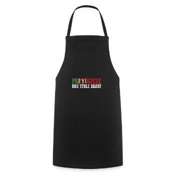 Portuguese Portugal - Cooking Apron - black - Front - AI Model Male 185 dark (185cm)