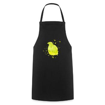 aquarelle de caille vert - Tablier de cuisine - noir - Devant - AI Model Male 185 dark (185cm)