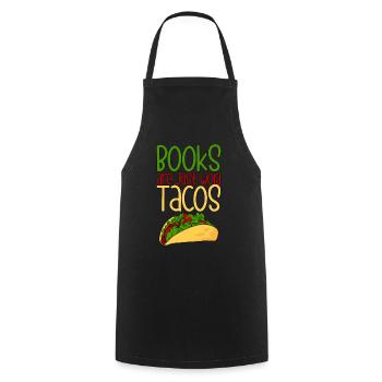 Les livres ne sont que des tacos de mots 4 - Tablier de cuisine - noir - Devant - AI Model Male 185 dark (185cm)