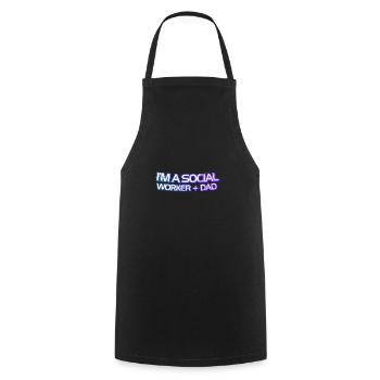 Je suis travailleur social et papa - Tablier de cuisine - noir - Devant - AI Model Male 185 dark (185cm)