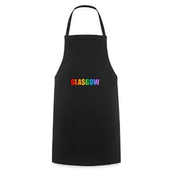 Glasgow Gay Rainbow LGBT Pride - Cooking Apron - black - Front - AI Model Male 185 dark (185cm)