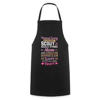 Behind Every Strong Scout Is An Equally Strong Mom - Cooking Apron - black - Front - AI Model Male 185 dark (185cm)
