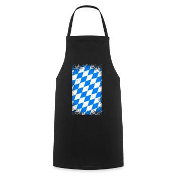 Bavière drapeau vintage drapeau bavarois Look - Tablier de cuisine - noir - Devant - AI Model Male 185 dark (185cm)