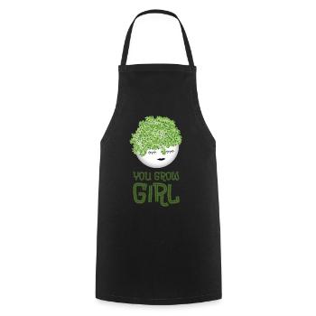 Tu grandis fille - Tablier de cuisine - noir - Devant - AI Model Male 185 dark (185cm)