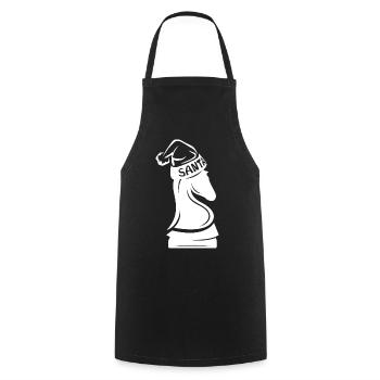 Chess Chess Rook Horse Christmas XMAS Icon - Cooking Apron - black - Front - AI Model Male 185 dark (185cm)