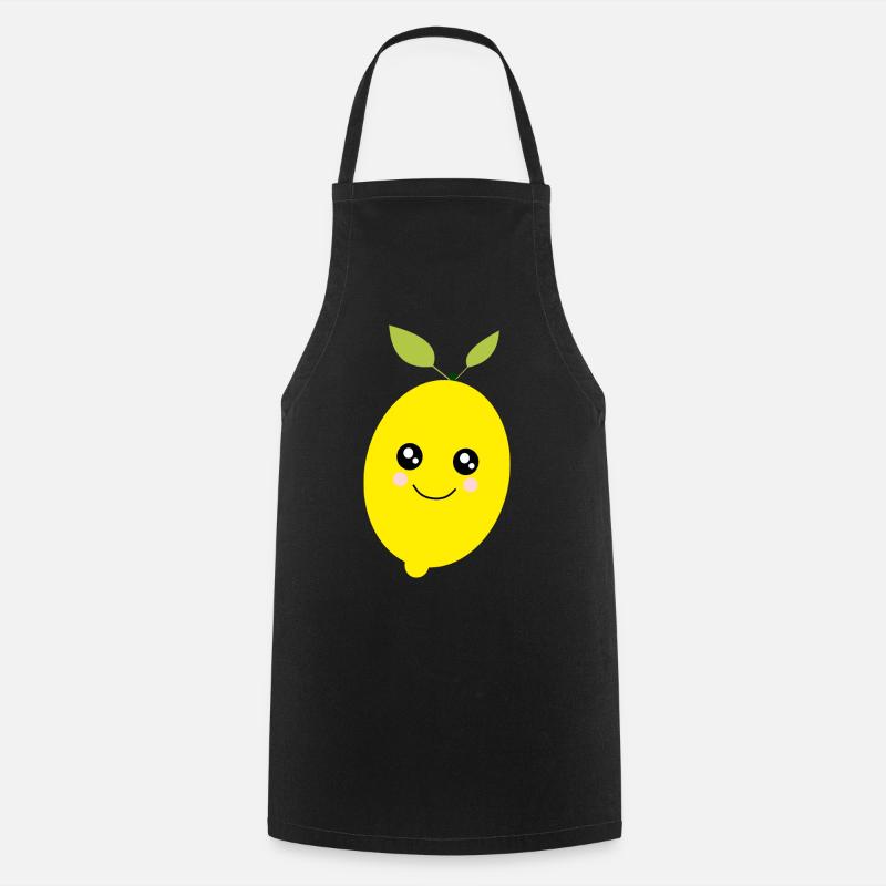 Kawaii Lemon Lime Lime Kawaii Sticker - Cooking Apron - black