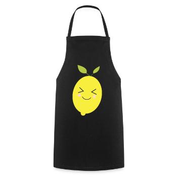 Citron, Citron vert, Citron vert, Fruits, Fruits, Végétalien - Tablier de cuisine - noir - Devant - AI Model Male 185 dark (185cm)