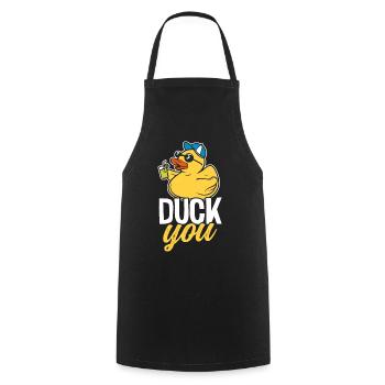 Motif propriétaire amoureux du canard drôle et mignon - Canards - Tablier de cuisine - noir - Devant - AI Model Male 185 dark (185cm)