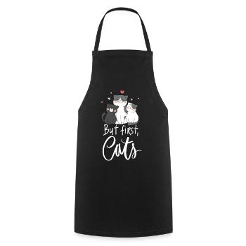 Cat love for cat lovers - Cooking Apron - black - Front - AI Model Male 185 dark (185cm)