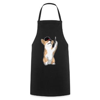 Corgi Wizard Wand - Cooking Apron - black - Front - AI Model Male 185 dark (185cm)