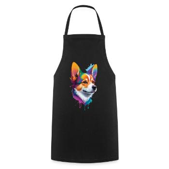 Dog Welsh Corgi Pembroke Dogs Design Pedigree Dog - Cooking Apron - black - Front - AI Model Male 185 dark (185cm)