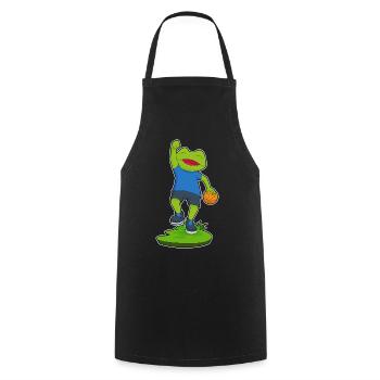 Frog Basketball Player Basketball - Cooking Apron - black - Front - AI Model Male 185 dark (185cm)