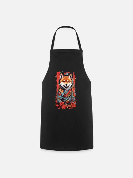 Shiba esthétique rétro Japon chiens Popart Design - Tablier de cuisine - noir