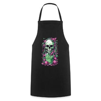 Gothic Skull Weirdcore Illustration Okkult - Kochschürze - Schwarz - Vorne - AI Model Male 185 dark (185cm)