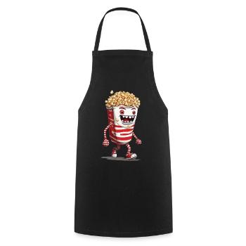 Lustiges Halloween Popcorn Monster Design - Kochschürze - Schwarz - Vorne - AI Model Male 185 dark (185cm)