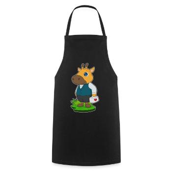Giraffe Doctor First Aid Kit - Cooking Apron - black - Front - AI Model Male 185 dark (185cm)