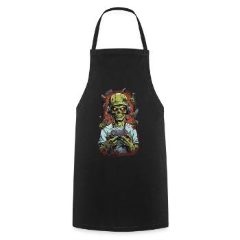 Zombie Gamer avec manette Creepy Gaming - Tablier de cuisine - noir - Devant - AI Model Male 185 dark (185cm)