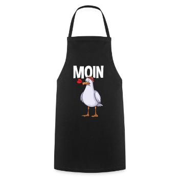 Moin Möwe - Kochschürze - Schwarz - Vorne - AI Model Male 185 dark (185cm)