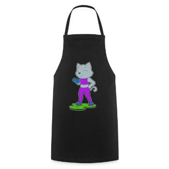 Katze Bodybuilder Hantel Bodybuilding - Kochschürze - Schwarz - Vorne - AI Model Male 185 dark (185cm)