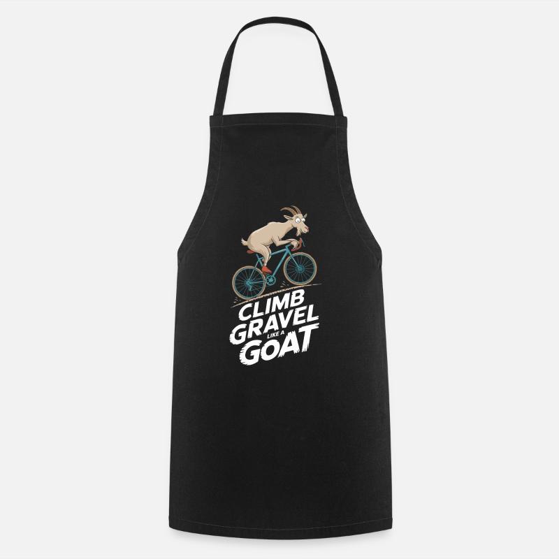 T-shirt d’aventure à vélo de chèvre - Tablier de cuisine - noir