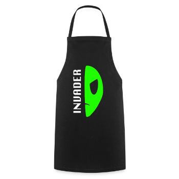 Alien Invader - Cooking Apron - black - Front - AI Model Male 185 dark (185cm)