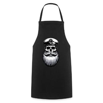 Captain Hamburg St Pauli Hanseatic City Skull - Cooking Apron - black - Front - AI Model Male 185 dark (185cm)
