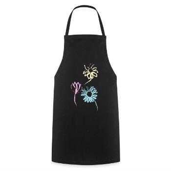 Bunte Blumen der Freundschaft - Kochschürze - Schwarz - Vorne - AI Model Male 185 dark (185cm)
