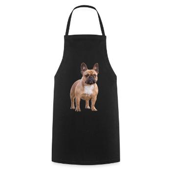 French Bulldog - Cooking Apron - black - Front - AI Model Male 185 dark (185cm)