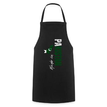 Fabriqué au Pakistan, design vertical - Tablier de cuisine - noir - Devant - AI Model Male 185 dark (185cm)
