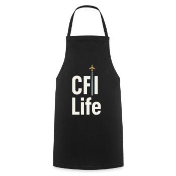 Flight Instructor Cfi Pilot Aviation Instructor - Cooking Apron - black - Front - AI Model Male 185 dark (185cm)