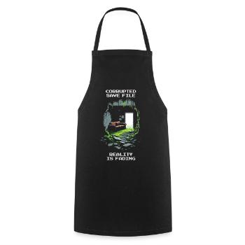 Savegame corrupted | Reality glitched away - Cooking Apron - black - Front - AI Model Male 185 dark (185cm)