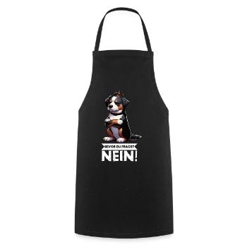 Bevor Du Fragst Nein Appenzeller Sennenhund  - Kochschürze - Schwarz - Vorne - AI Model Male 185 dark (185cm)