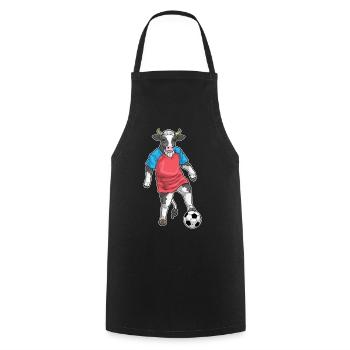 Cow Soccer Player Soccer Sports - Cooking Apron - black - Front - AI Model Male 185 dark (185cm)