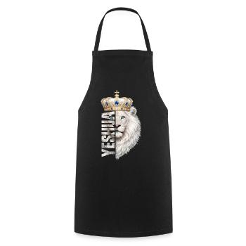 Lion of Judah, King Jesus, Son of Yahweh, Christian - Cooking Apron - black - Front - AI Model Male 185 dark (185cm)