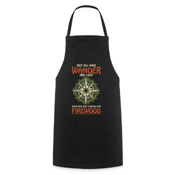 Wanderer Compass Forest Tee Outdoor Hiking - Cooking Apron - black - Front - AI Model Male 185 dark (185cm)