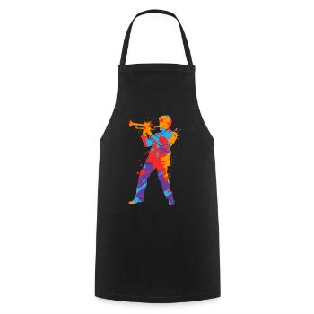 Trumpet colorful trumpet player children trumpeter - Cooking Apron - black - Front - AI Model Male 185 dark (185cm)